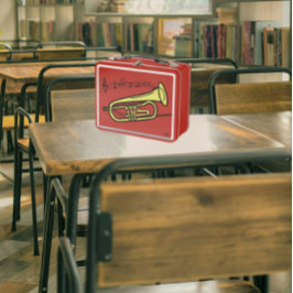 Swirled Music Staff Trumpet Zeichnend | Initialen Metall Brotdose