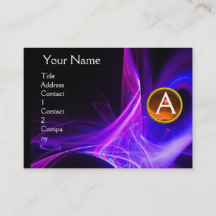 SWIRLGEM MONOGRAM Lebendig schwarz-blau-pink-gelb Visitenkarte