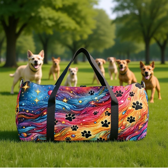 Swirling Cosmic Paw Print  Duffle Bag (Von Creator hochgeladen)