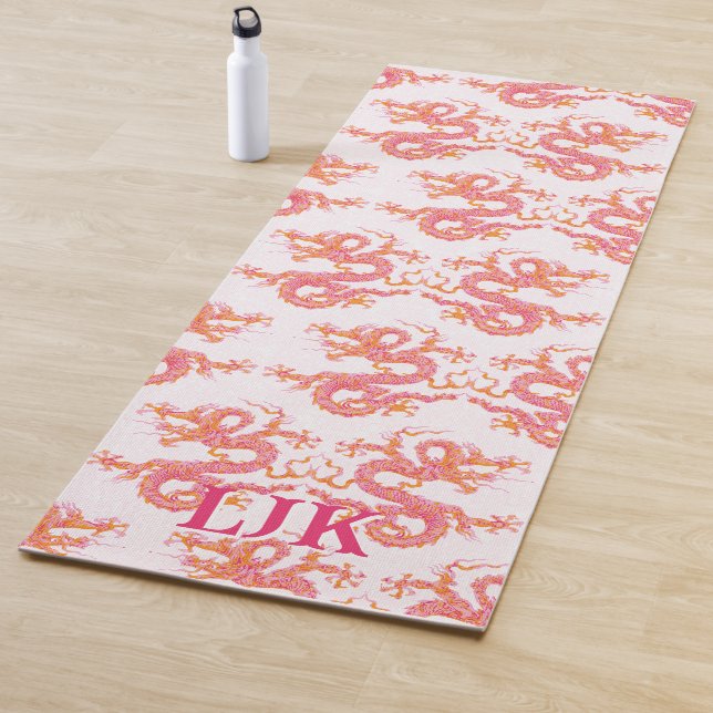 Swirling Dragon in Pink and Orange Personalized Yogamatte (Beispiel)