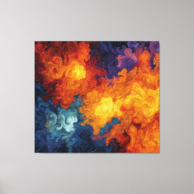Swirling Elemental Nebula Abstract Leinwanddruck (Vorderseite)