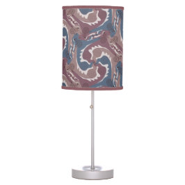 Swirling Hares Tesselation Blue Brown T Lamp 7