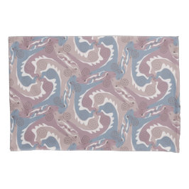 Swirling Hares Tesselation Blue Gray Pillow Fall 1 Kissenbezug