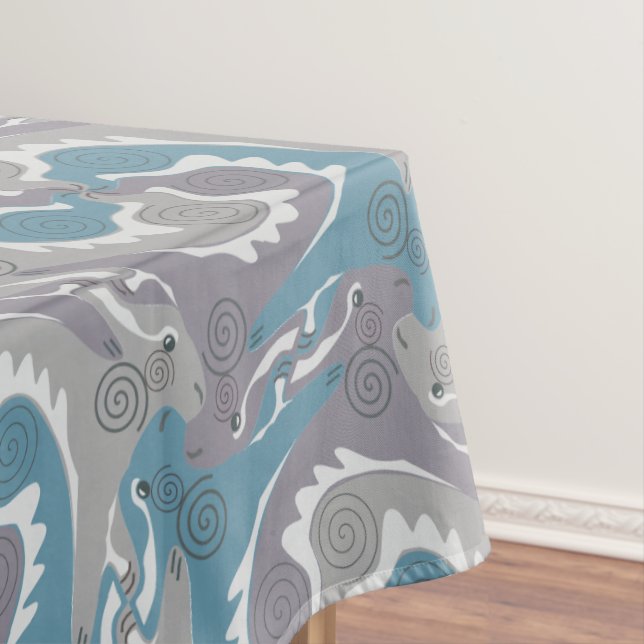 Swirling Hares Tesselation Blue Tableclout 3 Tischdecke (Beispiel)
