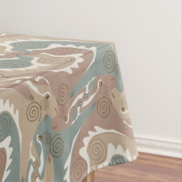 Swirling Hares Tesselation Brown Tableclout 6 Tischdecke