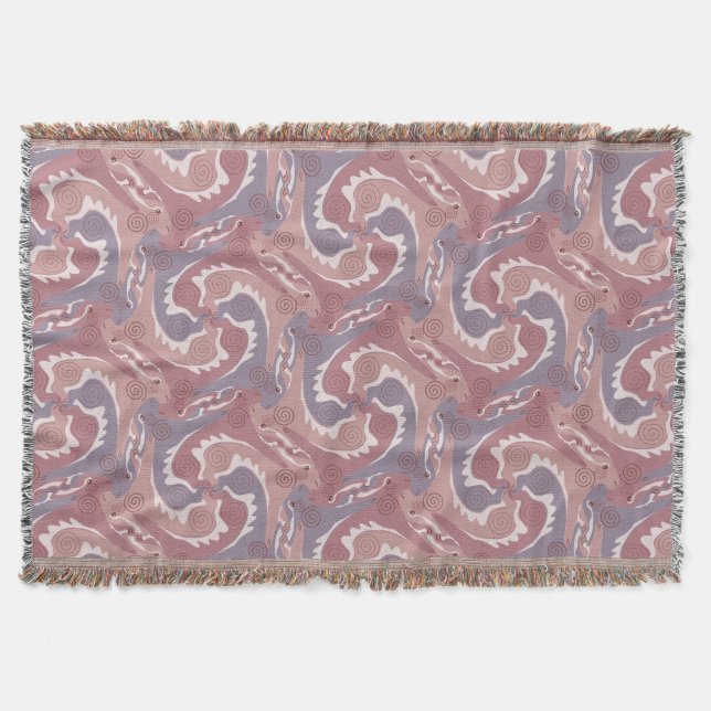 Swirling Hares Tesselung Lila T Blanket 2 Decke (Vorderseite)