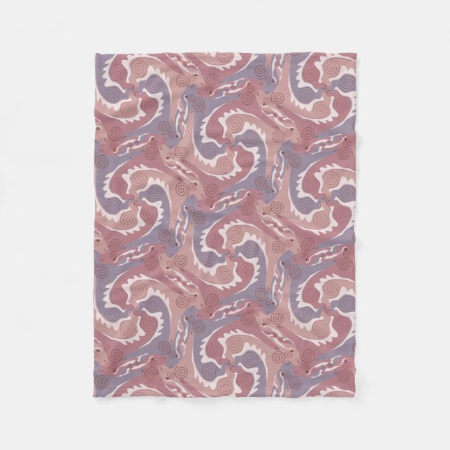 Swirling Hares Tesselung Weiches Lila Blanket 2 Fleecedecke (Vorderseite)