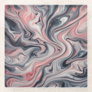 Swirling Shades of Pink, Grey, and White Glasuntersetzer