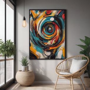 Swirling Vortex Abstrakt Expressionismus Moderne K Poster