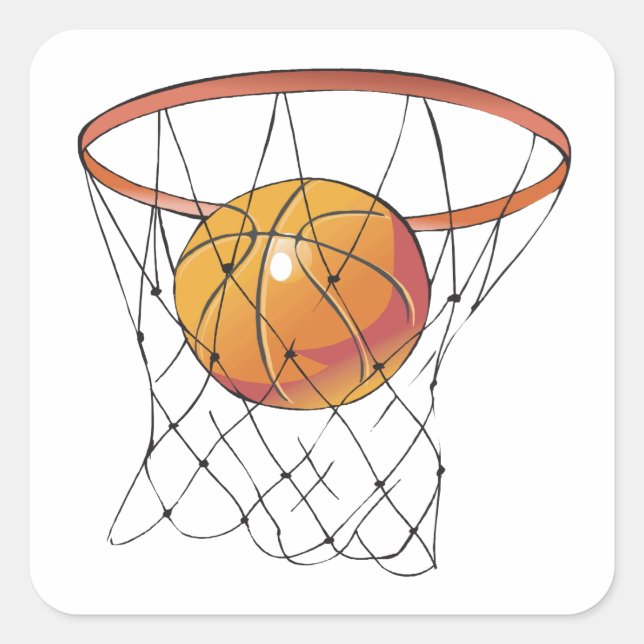 Swish Quadratischer Aufkleber (Vorderseite)