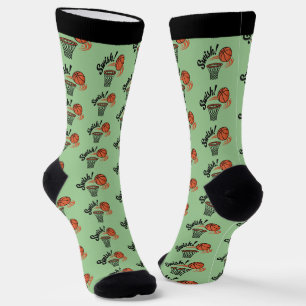 Swish Slam Dunk: Vintager Basketballstil Socken