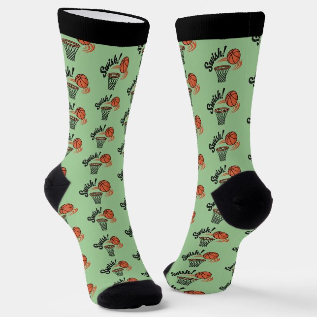 Swish Slam Dunk: Vintager Basketballstil Socken (Gewinkelt)