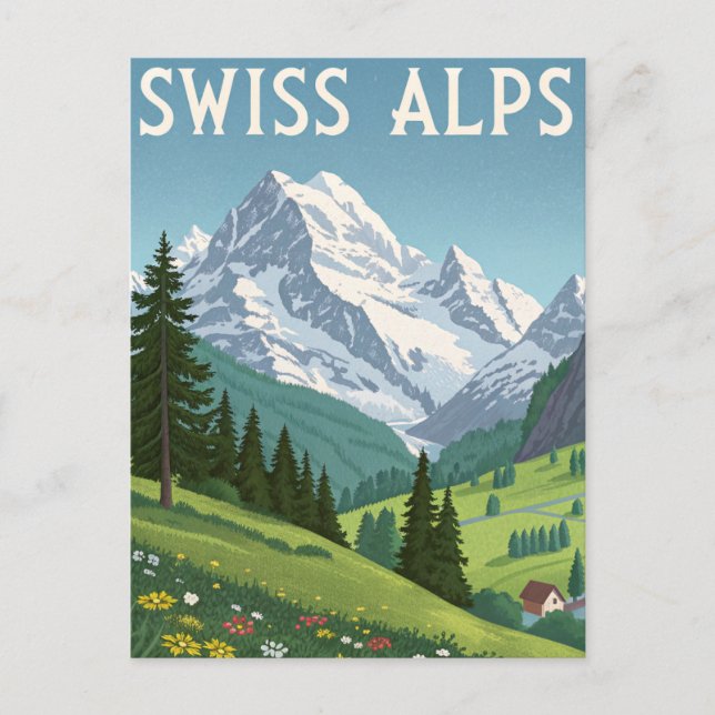 Swiss Alps Travel Postkarte (Vorderseite)