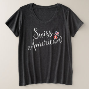 Swiss American Entwinted Hearts Große Größe T-Shirt