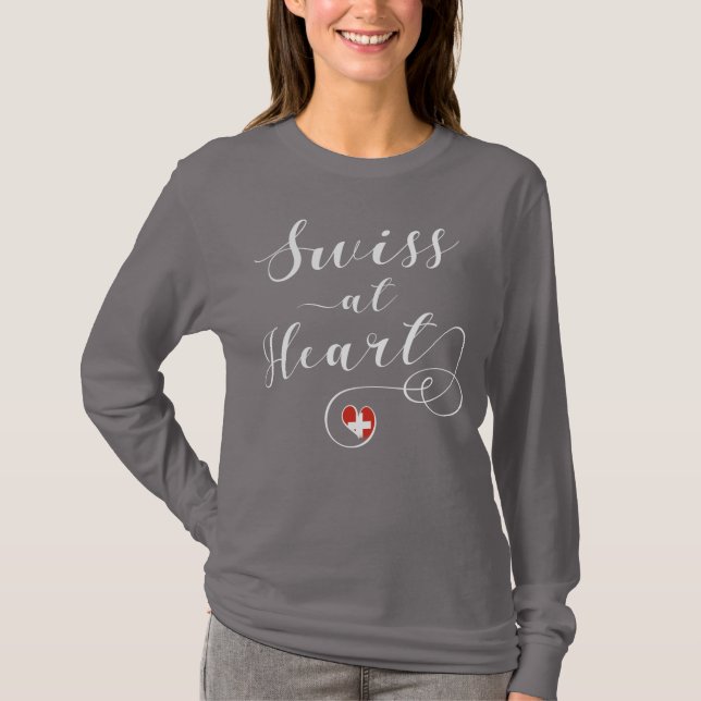 Swiss At Heart, Schweiz T-Shirt (Vorderseite)