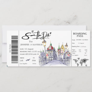 Swiss Boarding Pass Save the Date Ticket Einladung