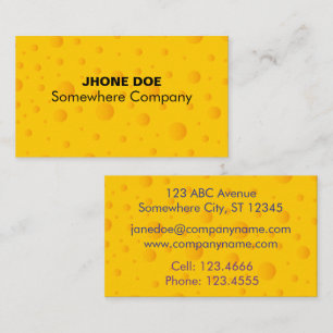 Swiss Cheezy Texture Pattern Business Card Visitenkarte