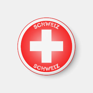 Swiss Cross Schweiz Circle Shape Magnet