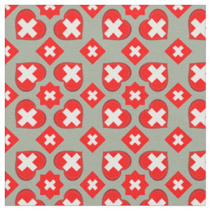 Swiss Flag & Heart, Schweiz Fabric mode Stoff