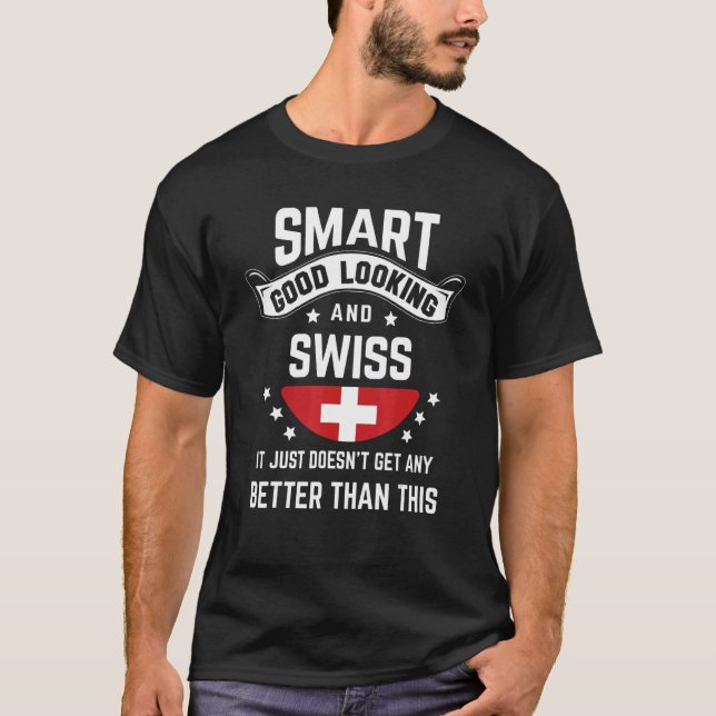 Swiss Flag Native Pride  Switzerland Swiss Roots T-Shirt (Vorderseite)