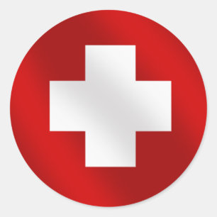 Swiss Flag - Schweiz - Geschenke für Schweiz-Liebh Runder Aufkleber
