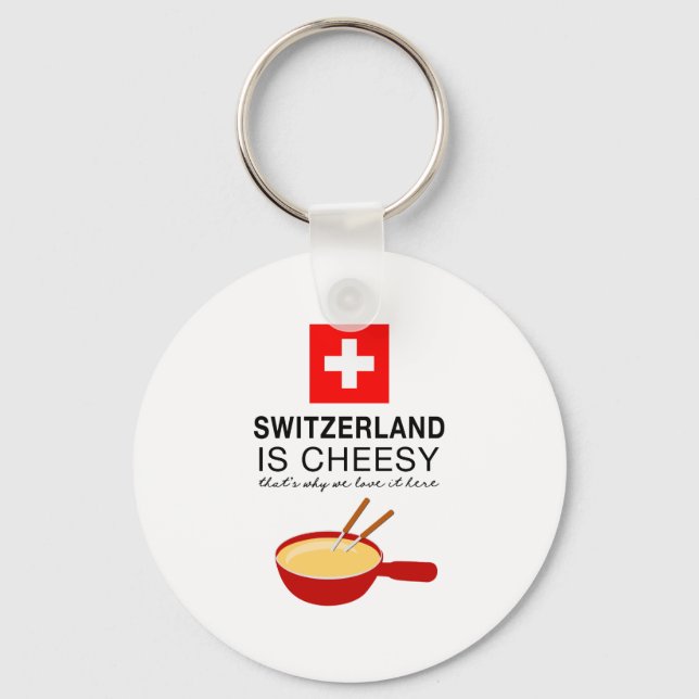 Swiss Fondue Funny Schlüsselanhänger (Vorderseite)