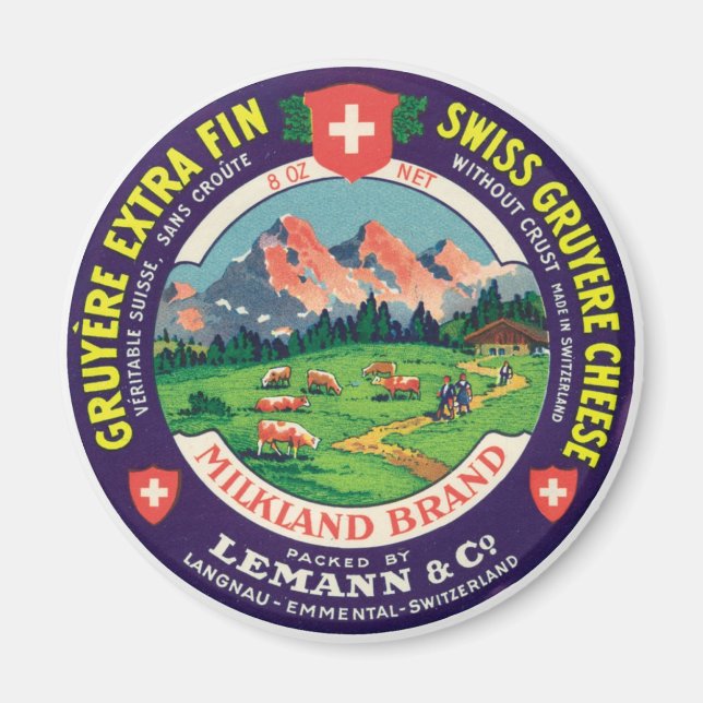 Swiss Gruyere Cheese Langnau Emmental Schweiz Magnet (Vorne)