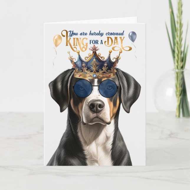 Swiss Mountain Dog King für Day Funny Birthday Karte (Vorderseite)