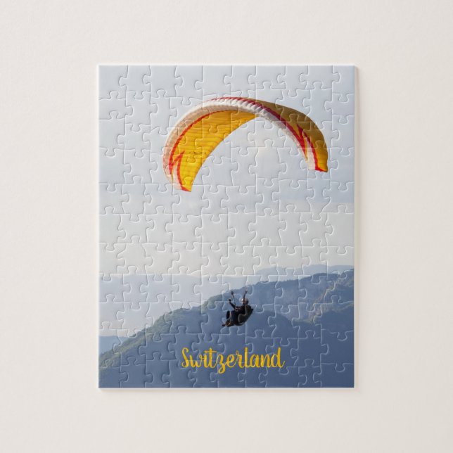 Swiss Paragliding Orange Jigsaw Puzzle (Vertikal)