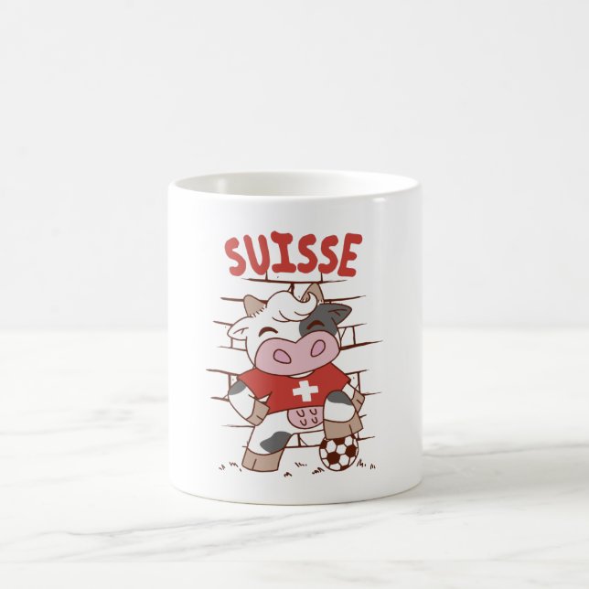 Swiss Soccer Cow Football Fan Switzerland Flag Kaffeetasse (Mittel)