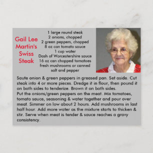 Swiss Steak Recipe Postkarte
