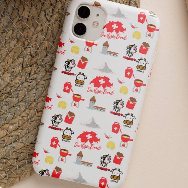 Swiss Travel Icons | Clip Art Pattern Case-Mate iPhone Hülle (Von Creator hochgeladen)