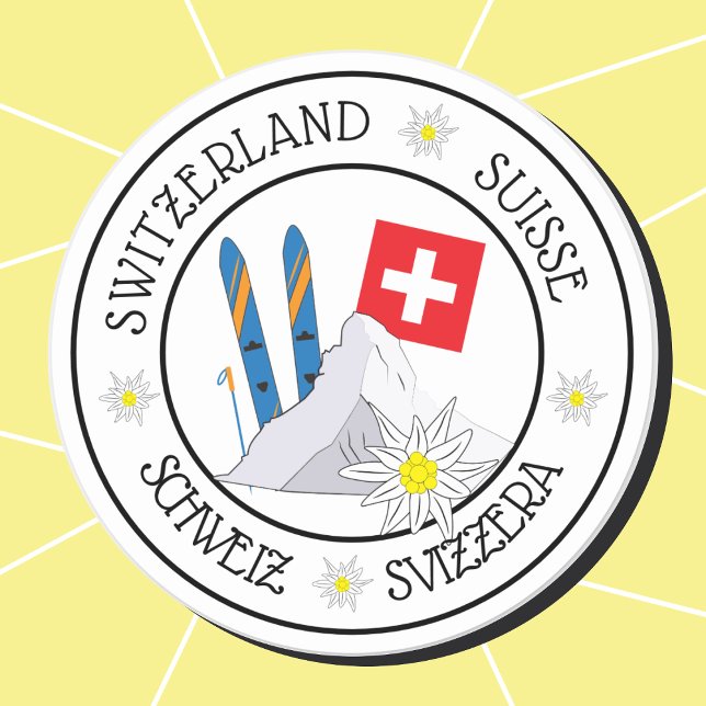 Swiss Travel White Round Stickers (Von Creator hochgeladen)