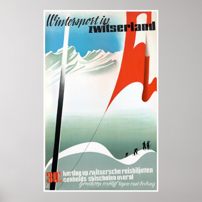 Swiss Vintage Travel Poster - Wiederherstellung (Vorne)
