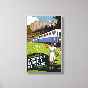 Swiss Vintage Travel Poster - Wiederherstellung Leinwanddruck