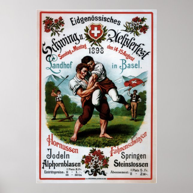 Swiss Wrestling Alpine Festival ~R. Schweizer 1899 Poster (Vorne)