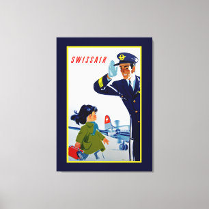 Swissair Little Girl - XL Leinwanddruck