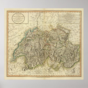 Swisserland - Schweiz Atlas Karte Poster