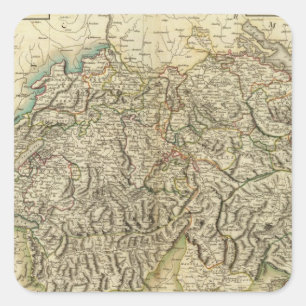 Swisserland - Schweiz Atlas Karte Quadratischer Aufkleber