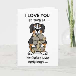 Swissy Grußkarte; Valentines-Liebehund Feiertagskarte