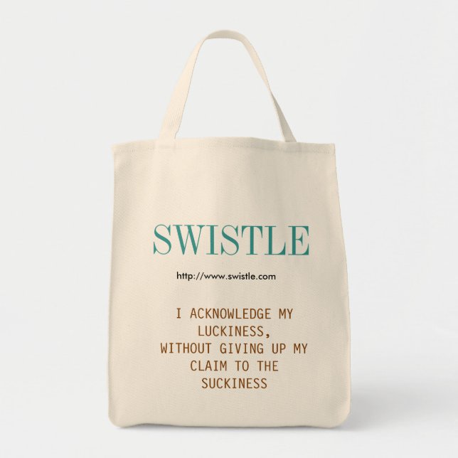 Swistle Blog-Slogan-Tasche, blaugrün und braun Tragetasche (Vorne)