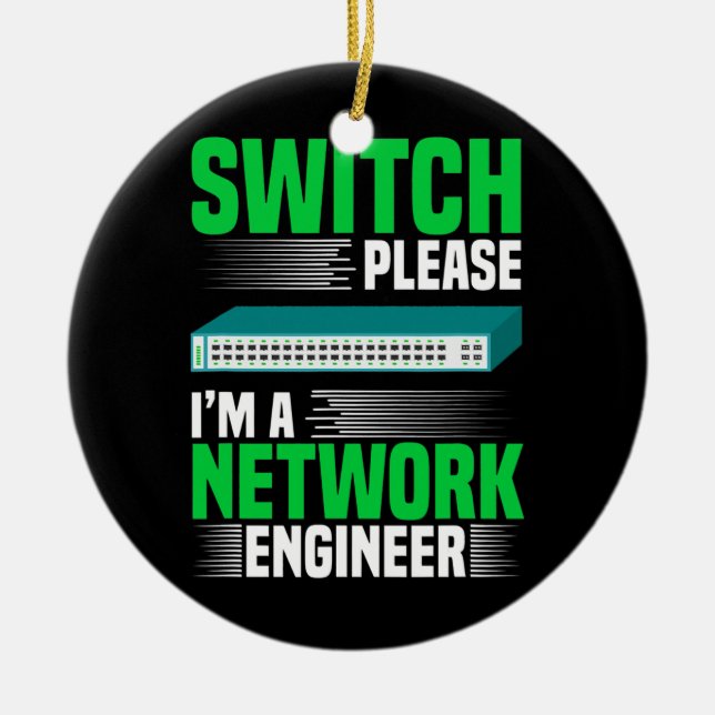 Switch Bitte IT Tech System Administrator Network Keramik Ornament (Vorne)