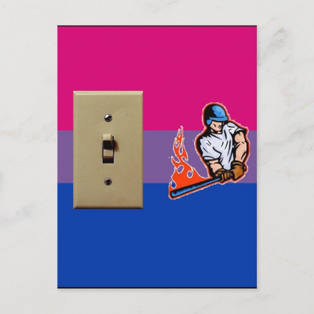 "Switch Hitter" Bisexueller Stolz Postkarte (Vorderseite)