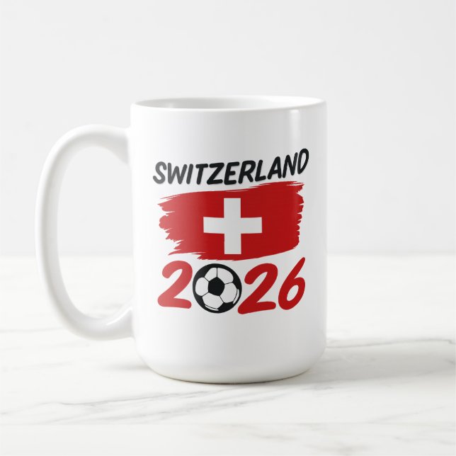 Switzerland 2026 Soccer Fan Gear Supporters Kaffeetasse (Links)