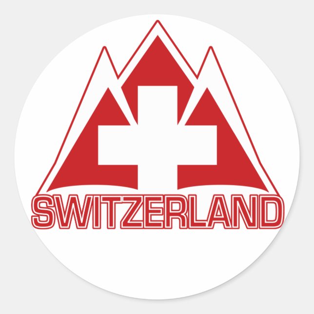 SWITZERLAND-Aufkleber Runder Aufkleber (Vorderseite)