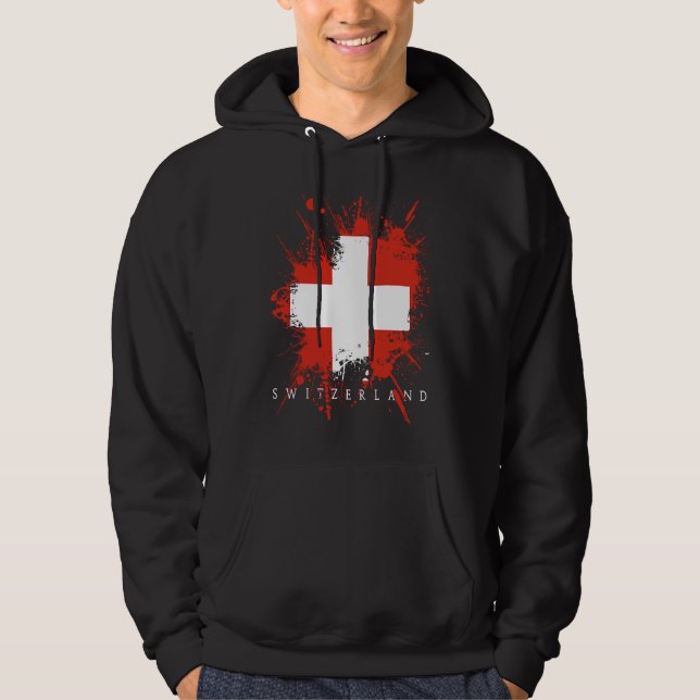 Switzerland Flag Bern Genf State Nationality Hoodie (Vorderseite)