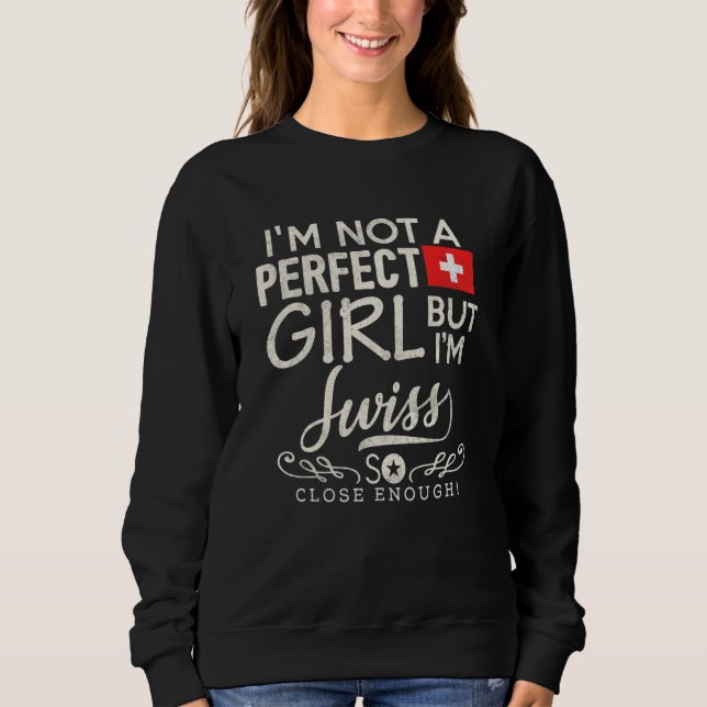 Switzerland Flag Girl   Swiss Pride Souvenir   Sweatshirt (Vorderseite)