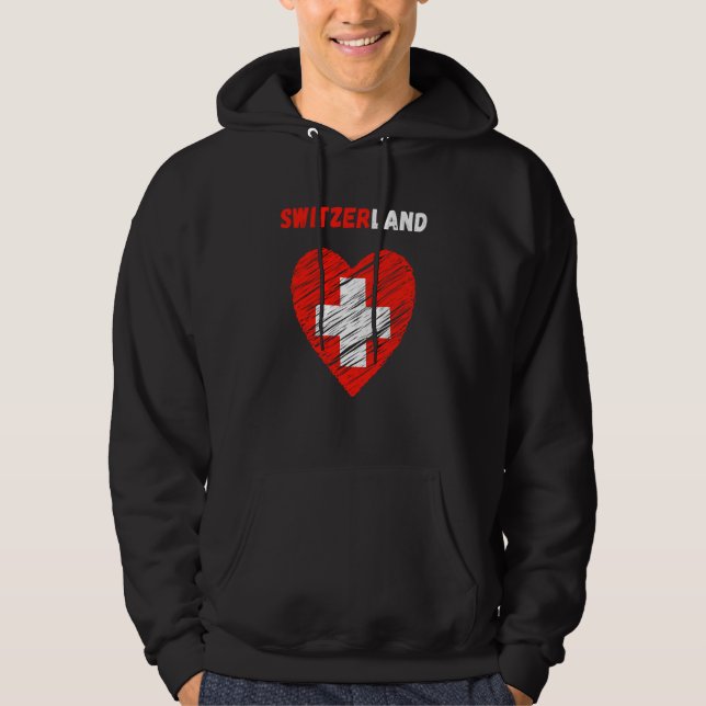 Switzerland Flag Holiday Switzerland Heart Swiss F Hoodie (Vorderseite)