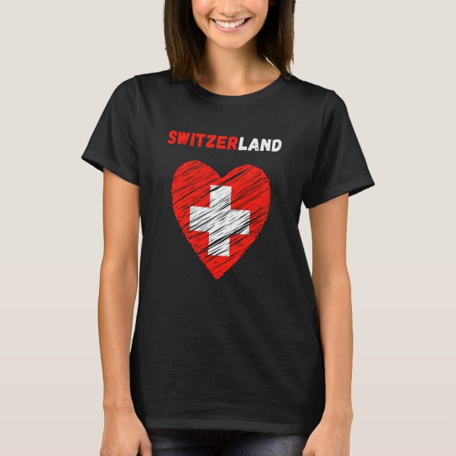 Switzerland Flag Holiday Switzerland Heart Swiss F T-Shirt (Vorderseite)