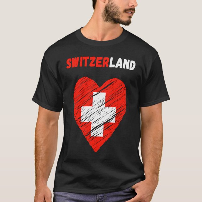Switzerland Flag Holiday Switzerland Heart Swiss F T-Shirt (Vorderseite)